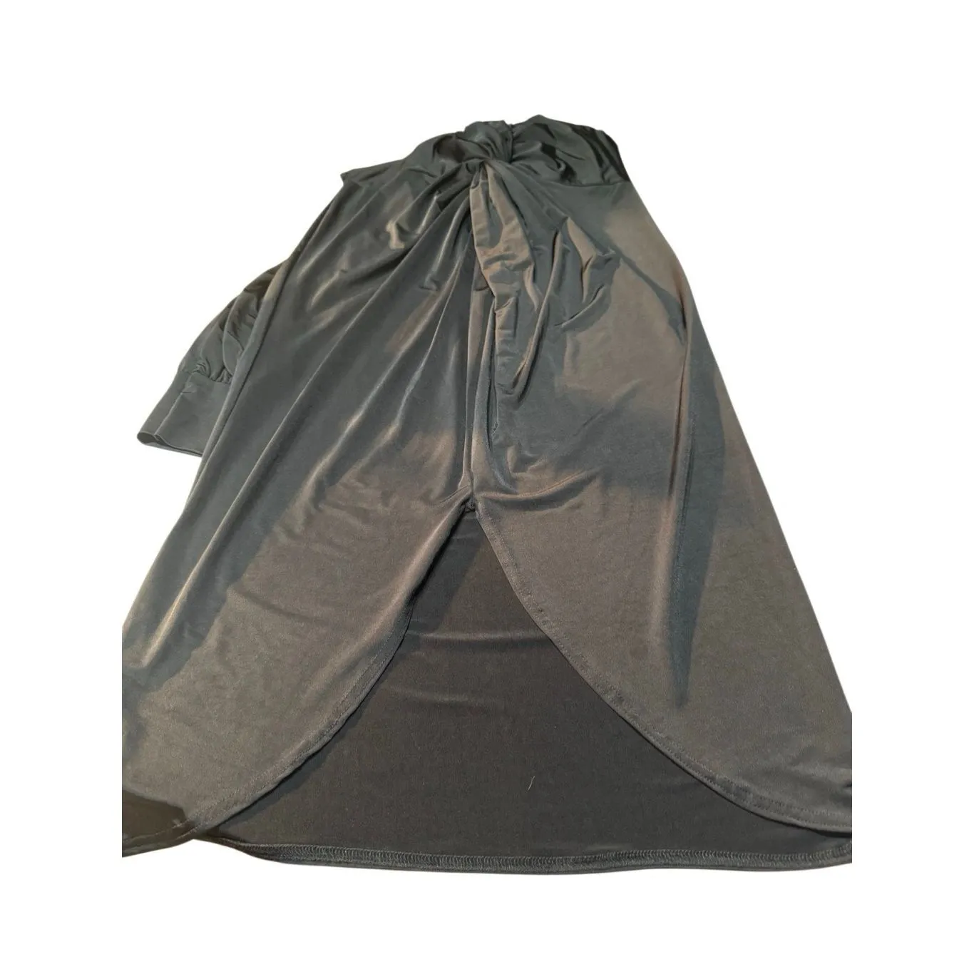 Boohoo Twisted Front Low V Midi Black Dress Sz 12 NWT - Image 8