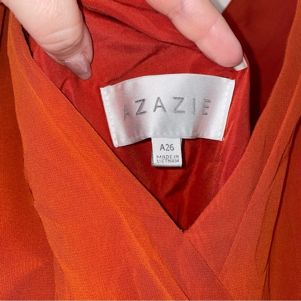 Azazie Elegant Orange Sleeveless Bridesmaid Dress Size 26 - Flawed - Image 3