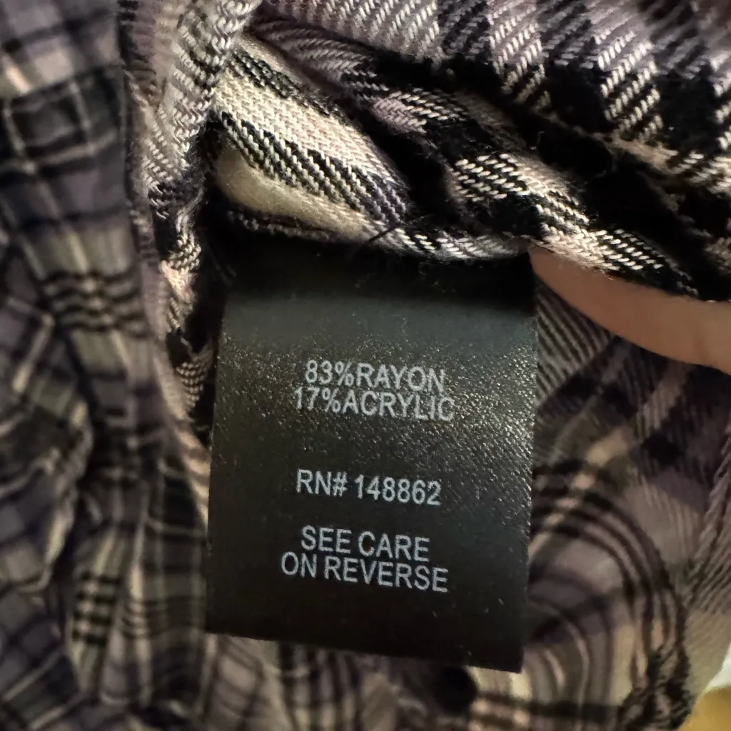 Torrid New Softest Flannel Tie Back Button Up Tunic Purple Plaid Plus 2X - Image 14