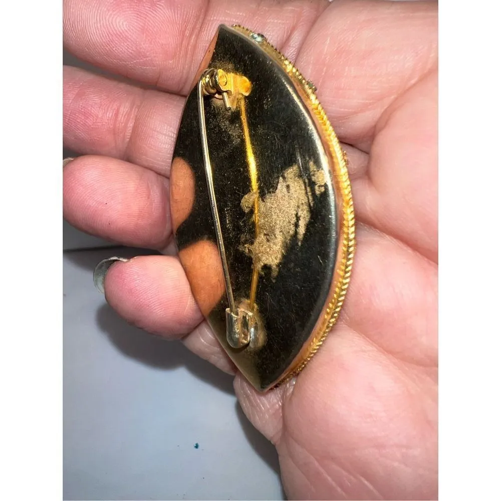 Vintage Made in Italy Micro Mosaic Brooch Blue - Image 6