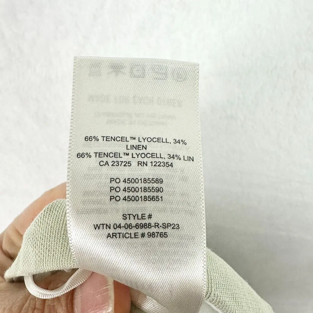 Aritzia Wilfred The Effortless Pant Linen Size 12 Sage Green Wide Leg High Rise - Image 5