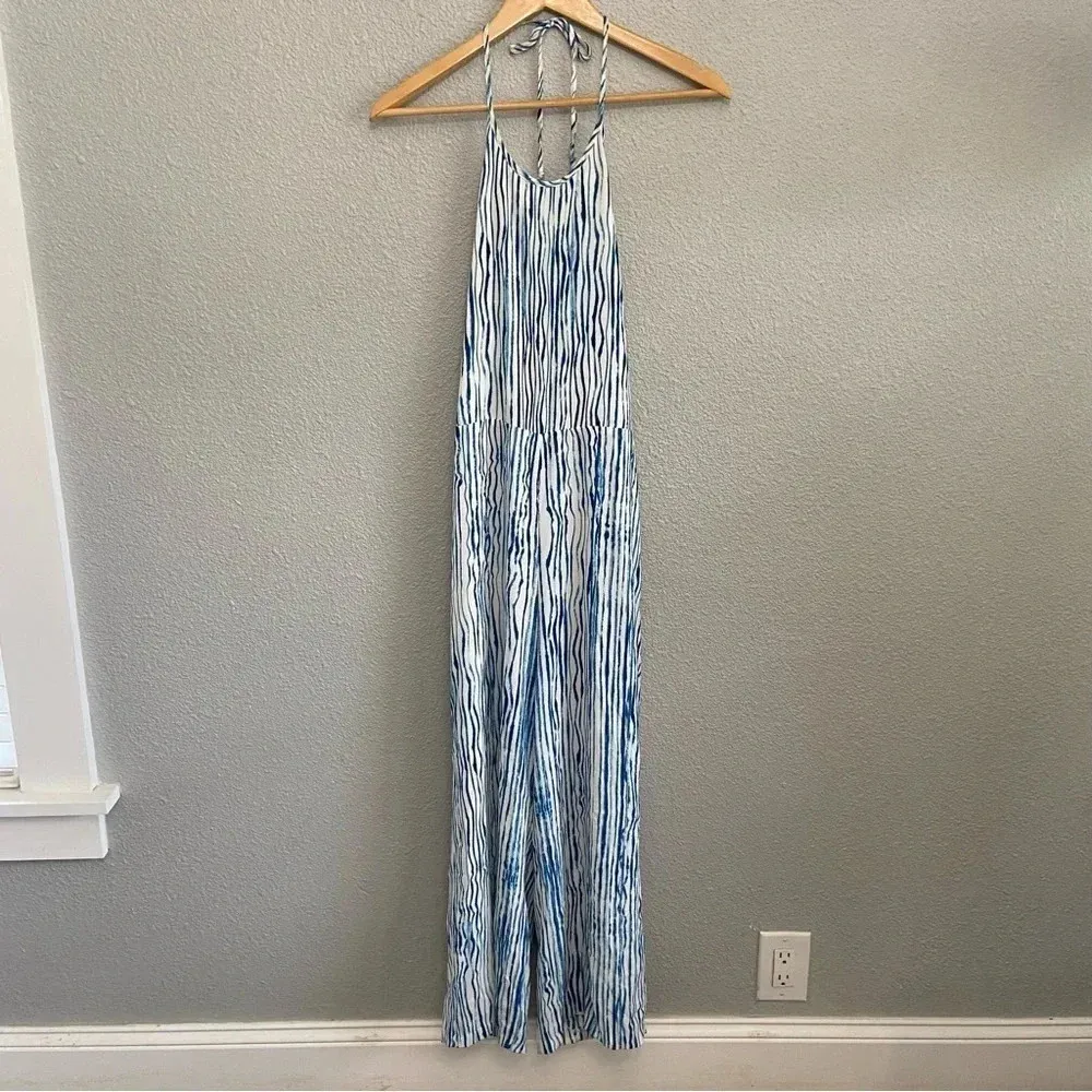 Olivaceous‎ Spaghetti Strap Jumpsuit Size Medium Halter Strappy Back Wide Leg - Image 2