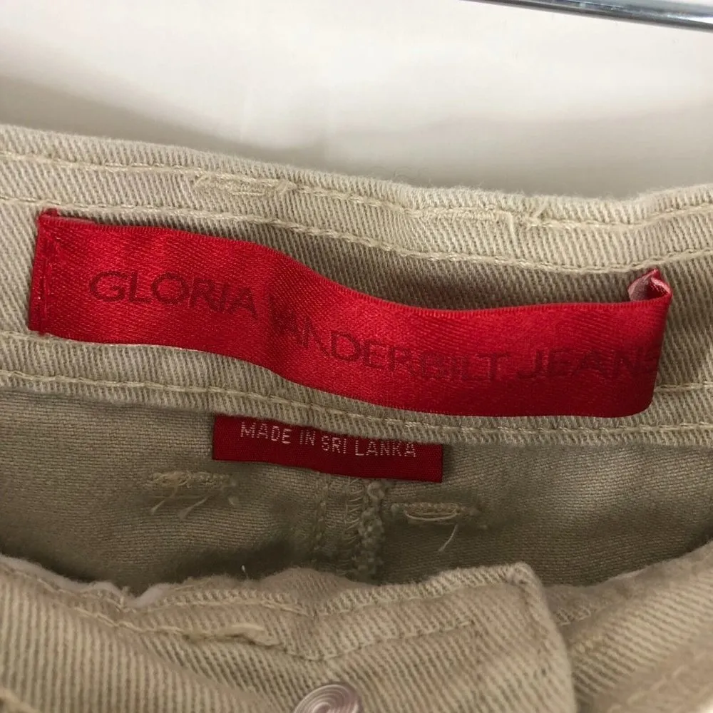 Gloria Vanderbilt Womens Jeans High Rise Tapered Stretch Beige 8 - Image 5