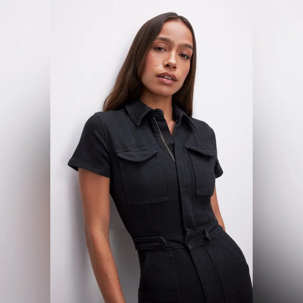 GOOD AMERICAN Fit for Success Jumpsuit Size Small Sold Out NWT short sleeve - Image 10
