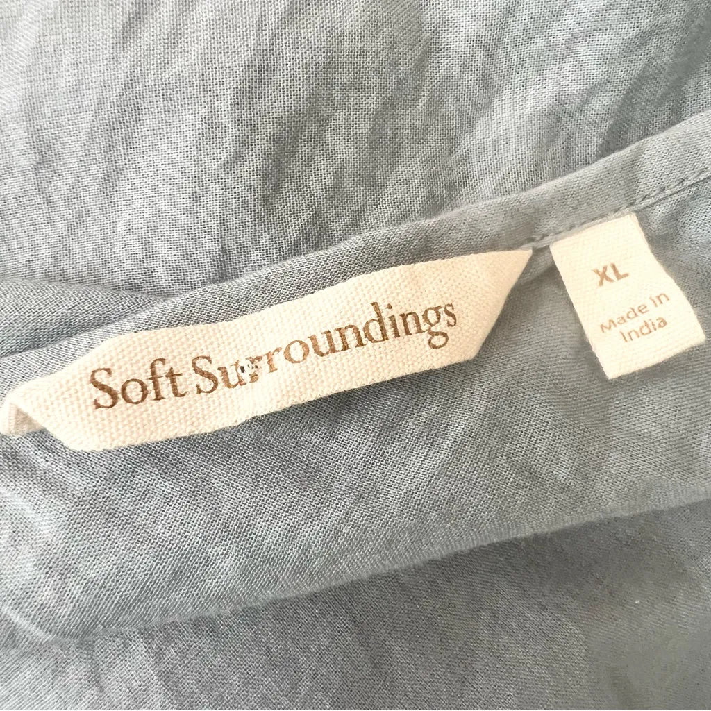 Soft Surroundings Light Blue Cotton Camisole Size XL Sleeveless Tank Top Liner - Image 6