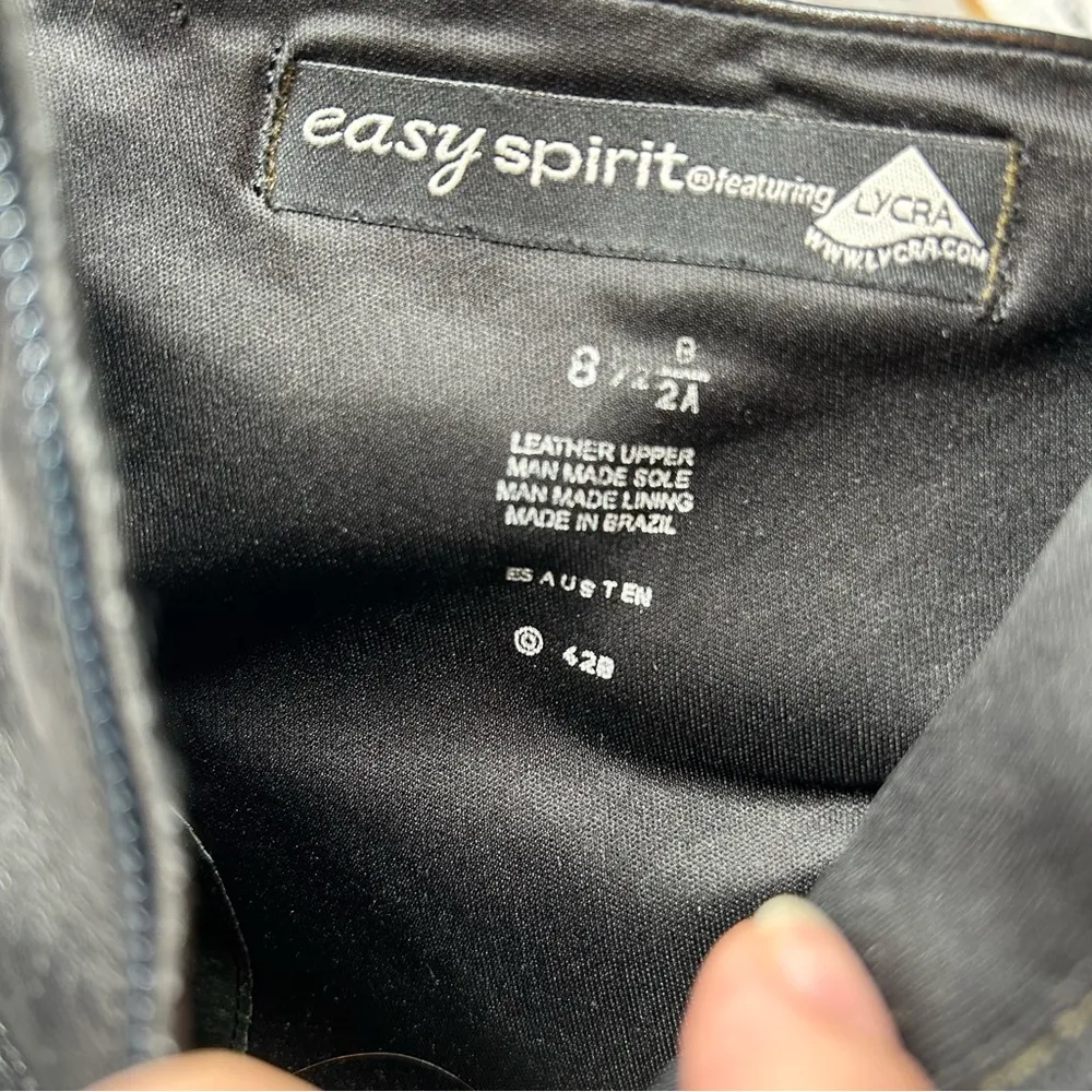 Vintage y2k 2000s Black leather square toe Chunky block Heel 8.5 - Image 3