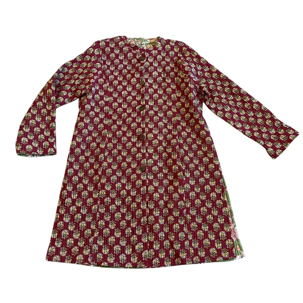 Winter Cotton Bohemian Reversible Quilted Jacket Long - Image 2