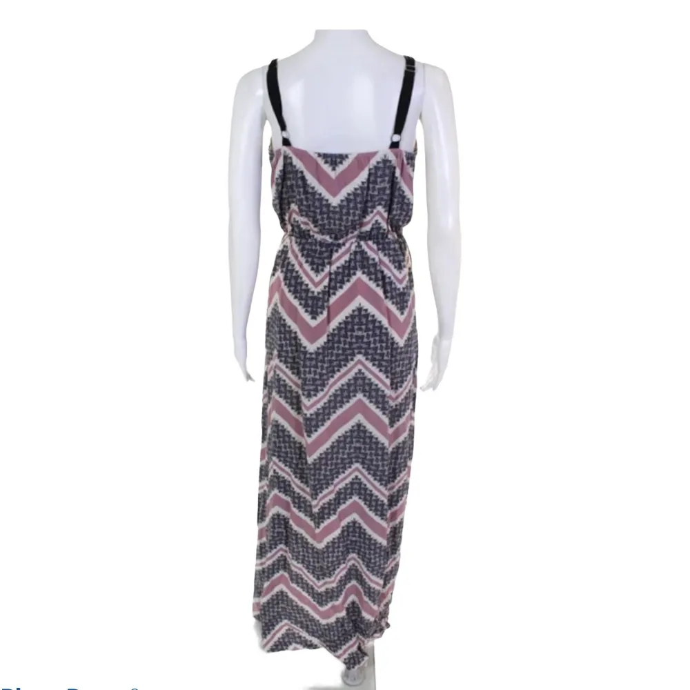 Lavender Brown Chevron Maxi Dress XS - Image 2
