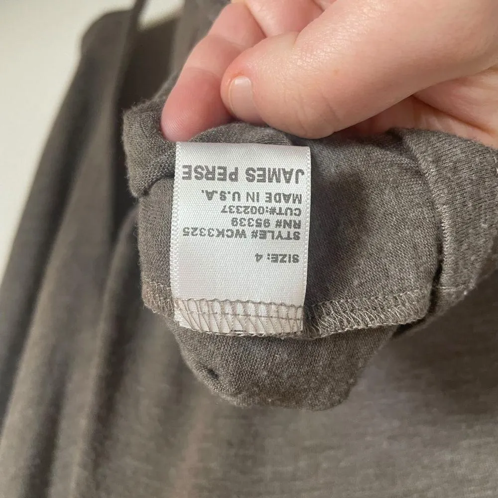 James Perse Women’s Cowl Neck Knit Long Sleeve in Greyish Brown Size 4 (XL) - Image 8