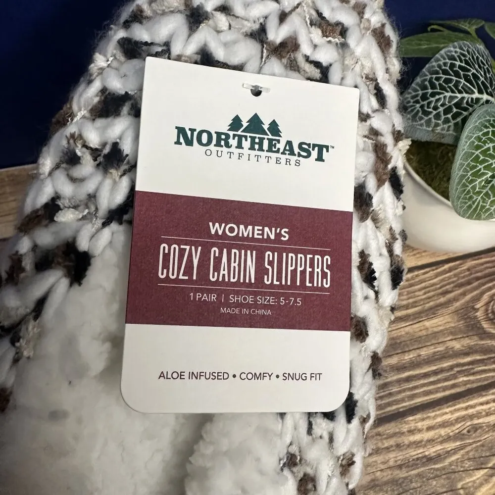 Northeast Outfitters Women's Cozy Cabin Slippers NWT Size S/M (Spacedye Brown) Brown - Image 3