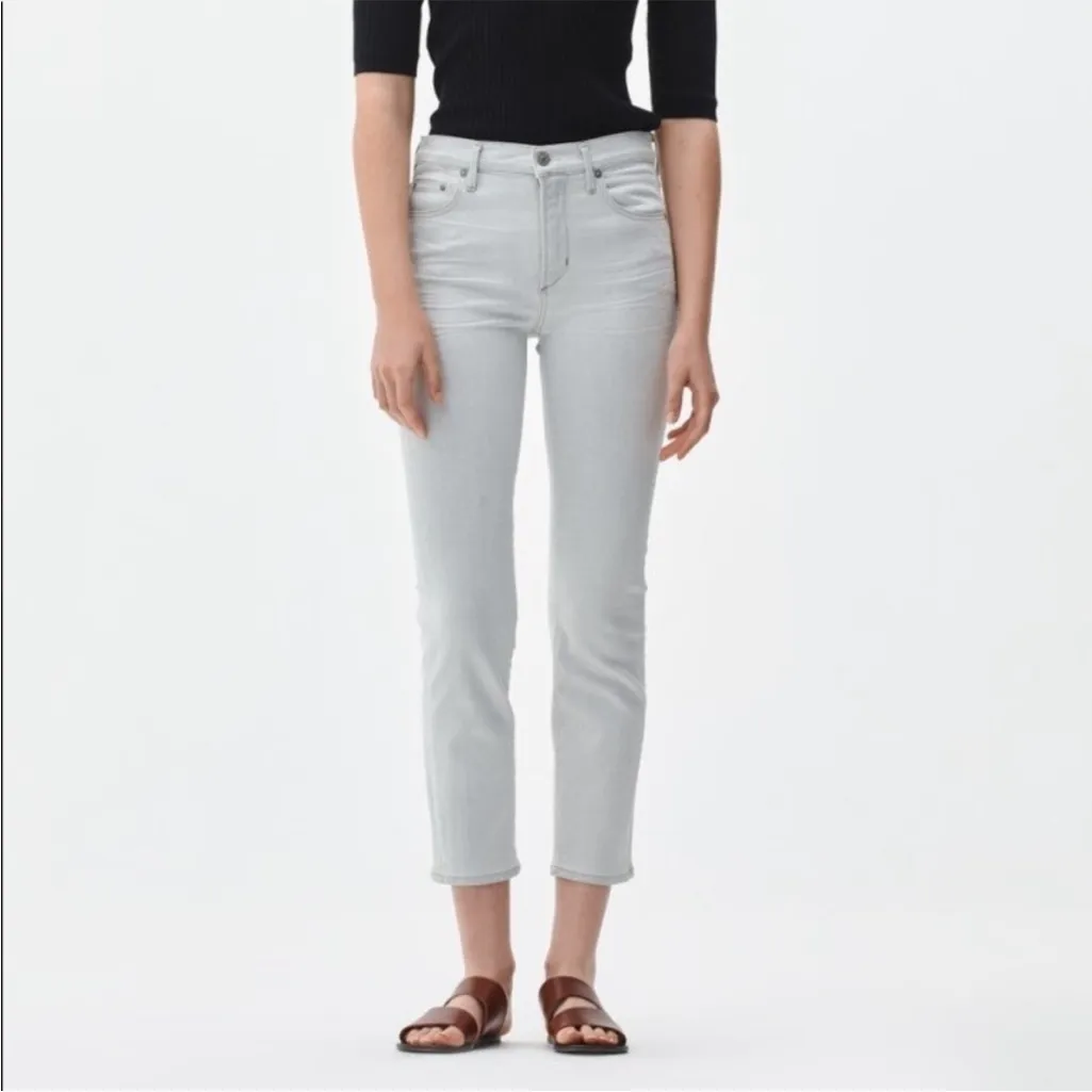 Citizens of Humanity Cara High Rise Cigarette Ankle Grey Denim Jeans Size 32 - Image 7