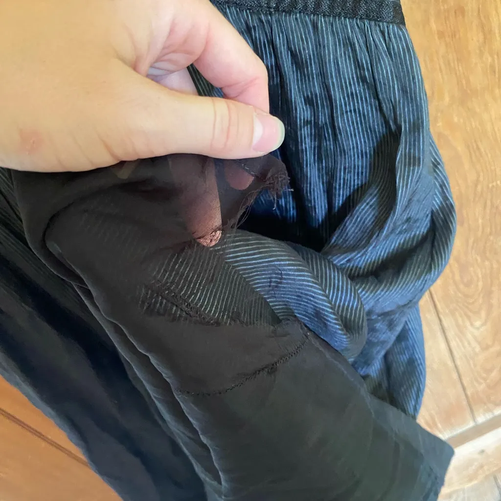 Stella McCartney silk linen blend v neck mini dress black - Image 4