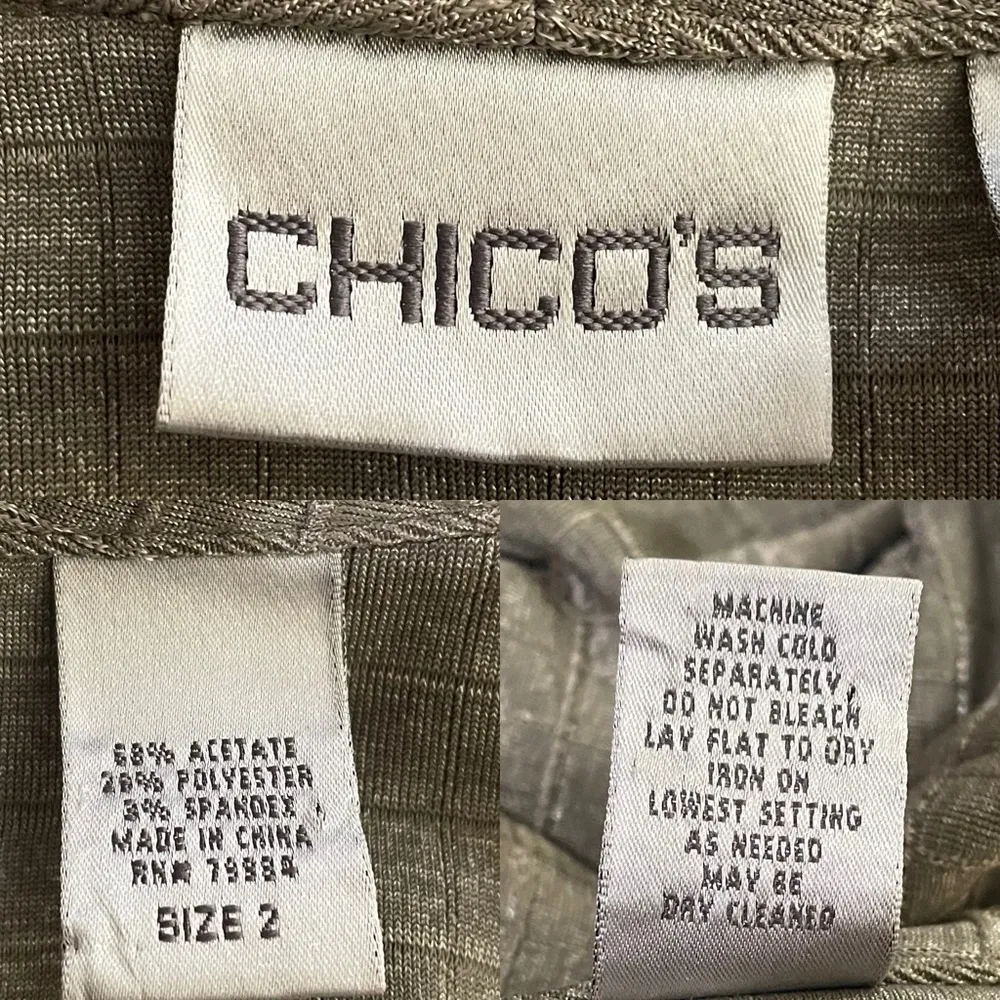 Chicos Womens Cardigan Jacket Open Front Sage Green Slinky Quiet Luxury Large 12 - Image 10