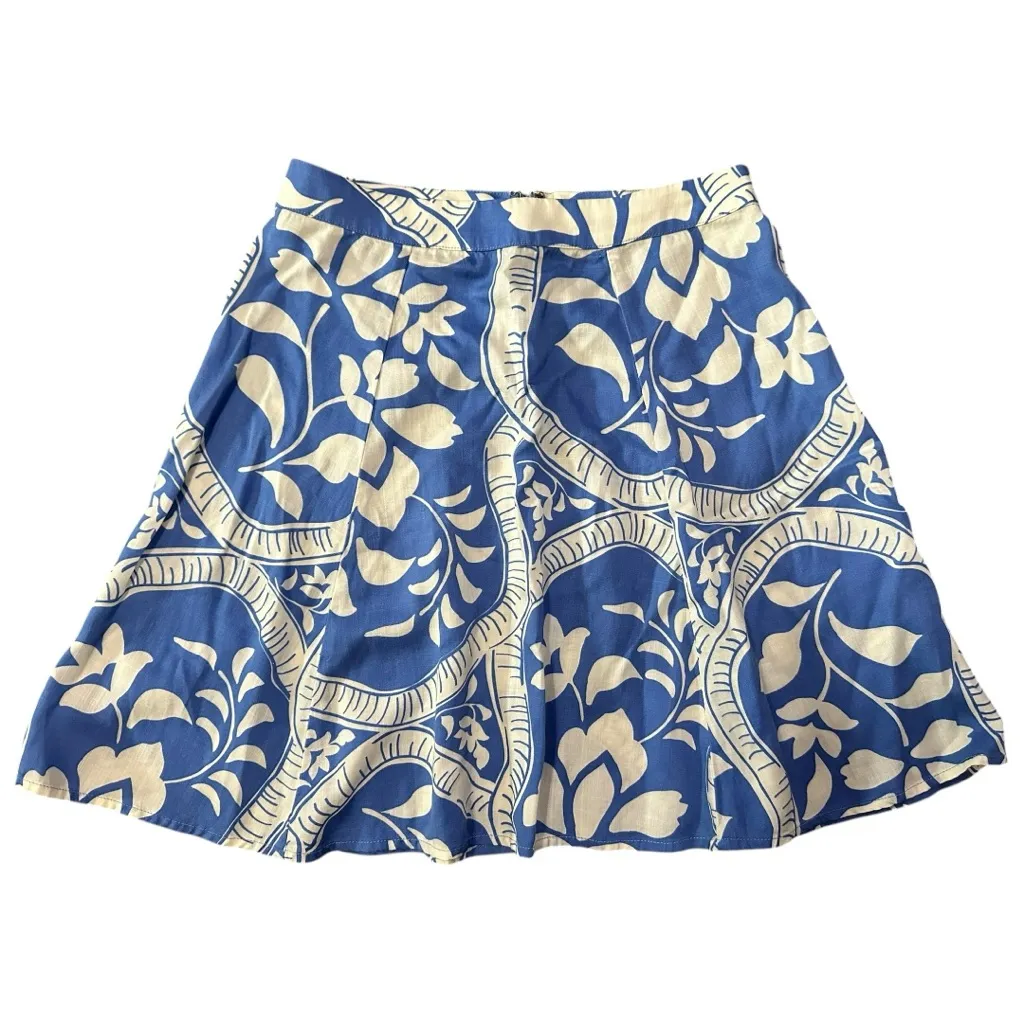 Marine Layer Women’s Size 2 Blue White Bonnie Mini A-Line Swing Skirt - Image 3