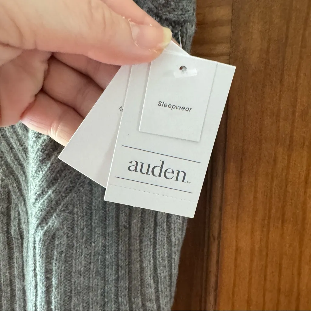 Auden Sleepwear Sweater Knit Pajama Tank Top Women’s XL Gray V Neck Cozy Ribbed - Image 3