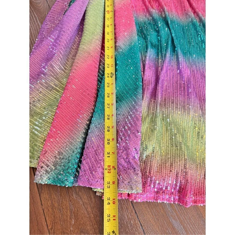 NWT CELIA B Almandine Midi Skirt in Sequins Size Large Pink - Image 3