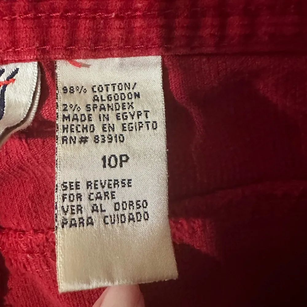 Bill Blass Red Corduroy Ankle Cropped Pants EUC - Image 7