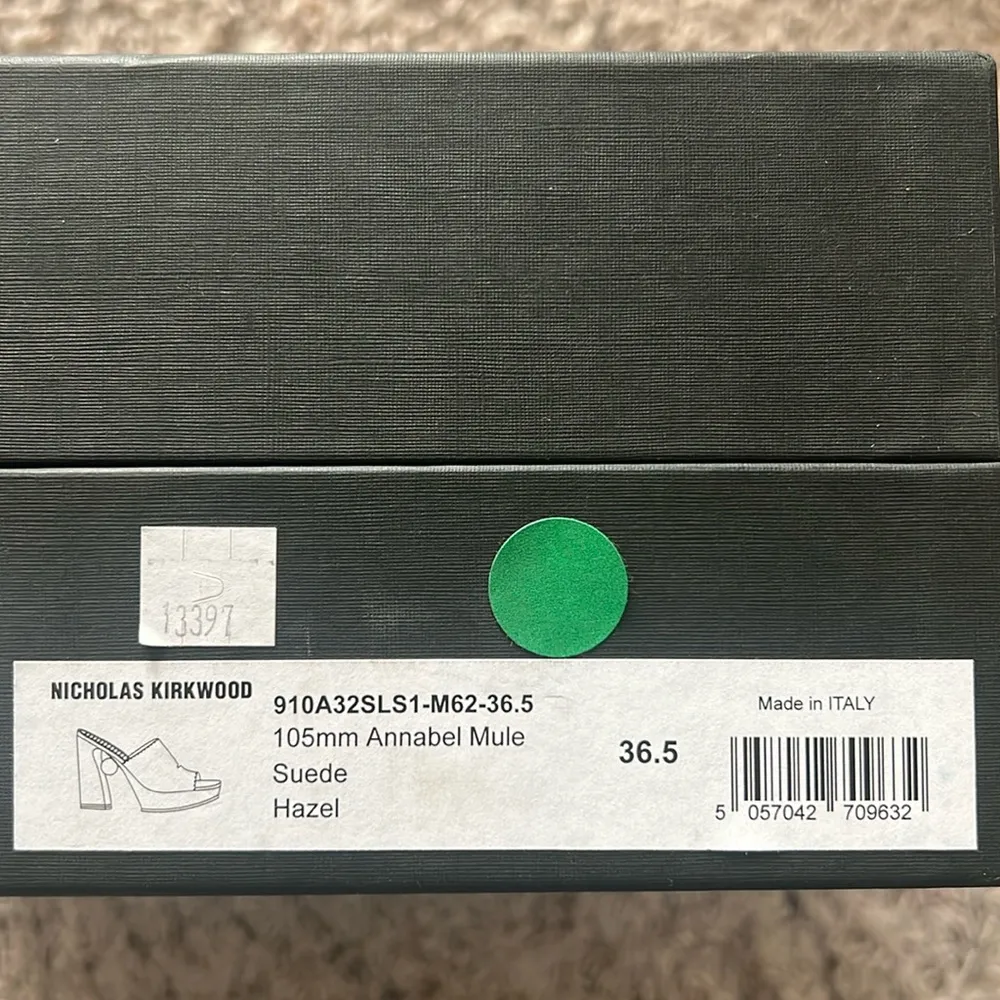 Nicholas Kirkwood Annabel Suede Mule in Hazel Suede Size 36.5 New +DustBag Tan - Image 13