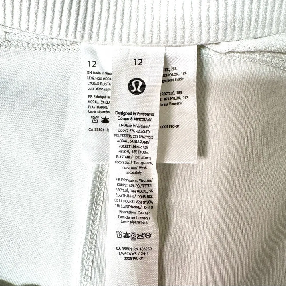 Lululemon Ribbed Softstreme Zip Leg High Rise Crop Pant Light Vapor 12 NWT - Image 10