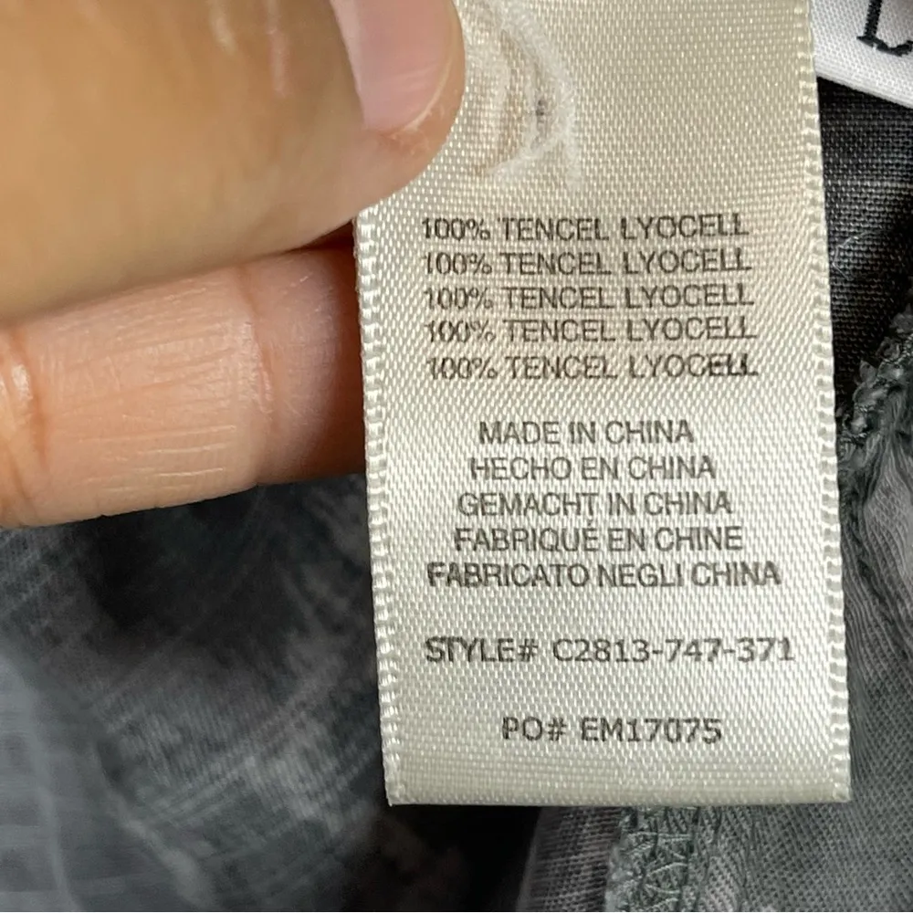 Anthropologies Cloth & Stone Gray Patterned Button-Up Shirt SZ:L - Image 5