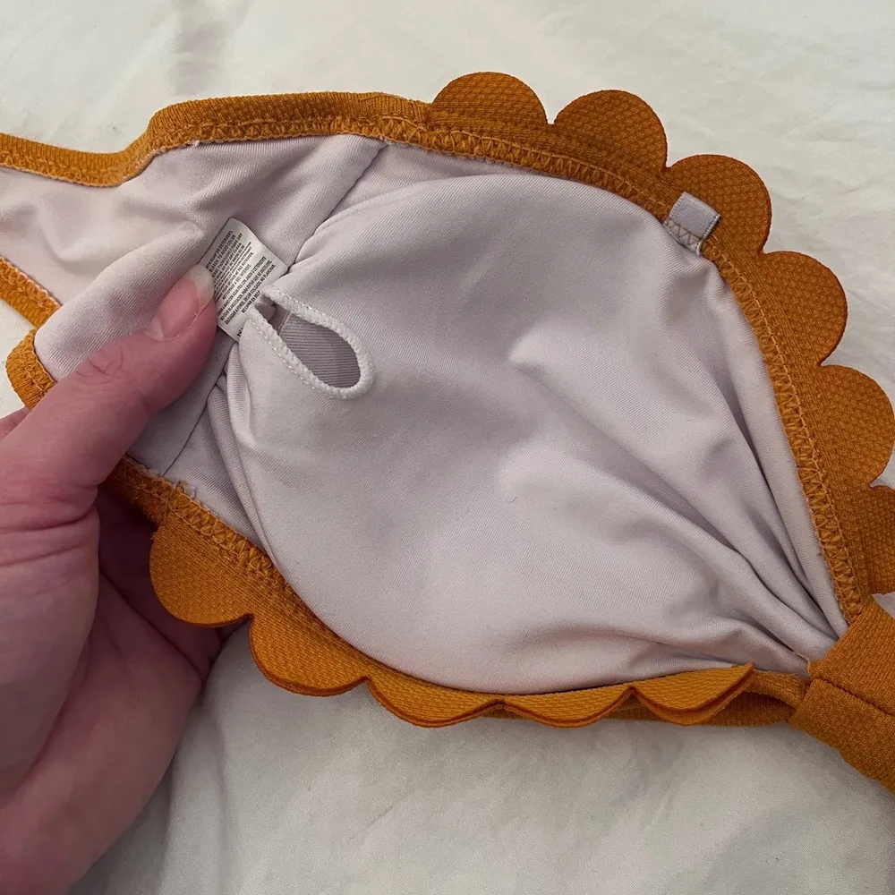 Dark Orange Strapless Bikini Top Size M - Image 5