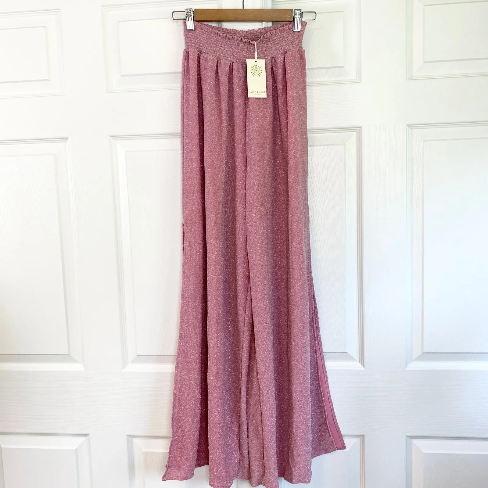 NWT Ramy Brook Athena Glitter Shimmer Knit Wide Leg Palazzo Pant Small - Image 4