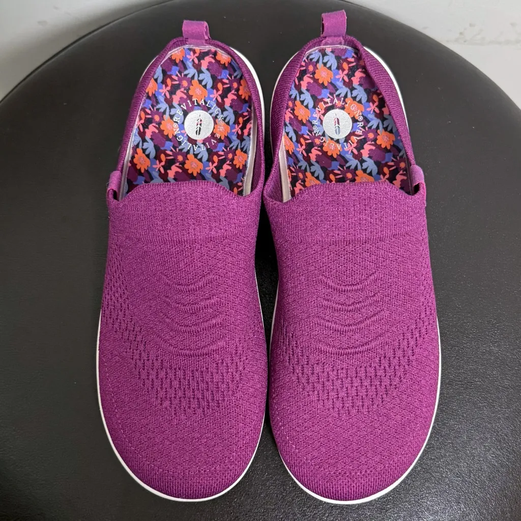 Revitalign Deep Orchid Purple Stella Knit Fabric Slide Slip On Mules Shoes 9.5 B - Image 7