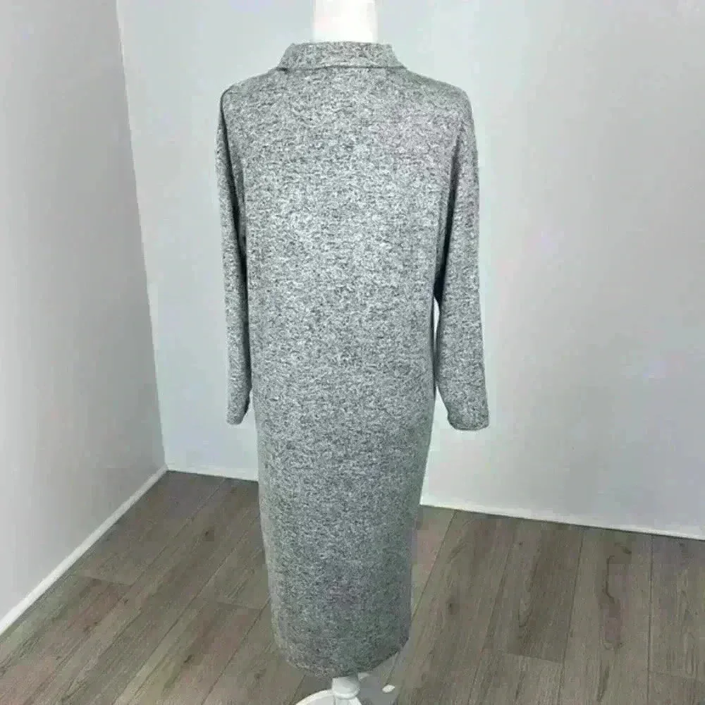 H&M Basics Grey Collared Dress Size Small - Image 4