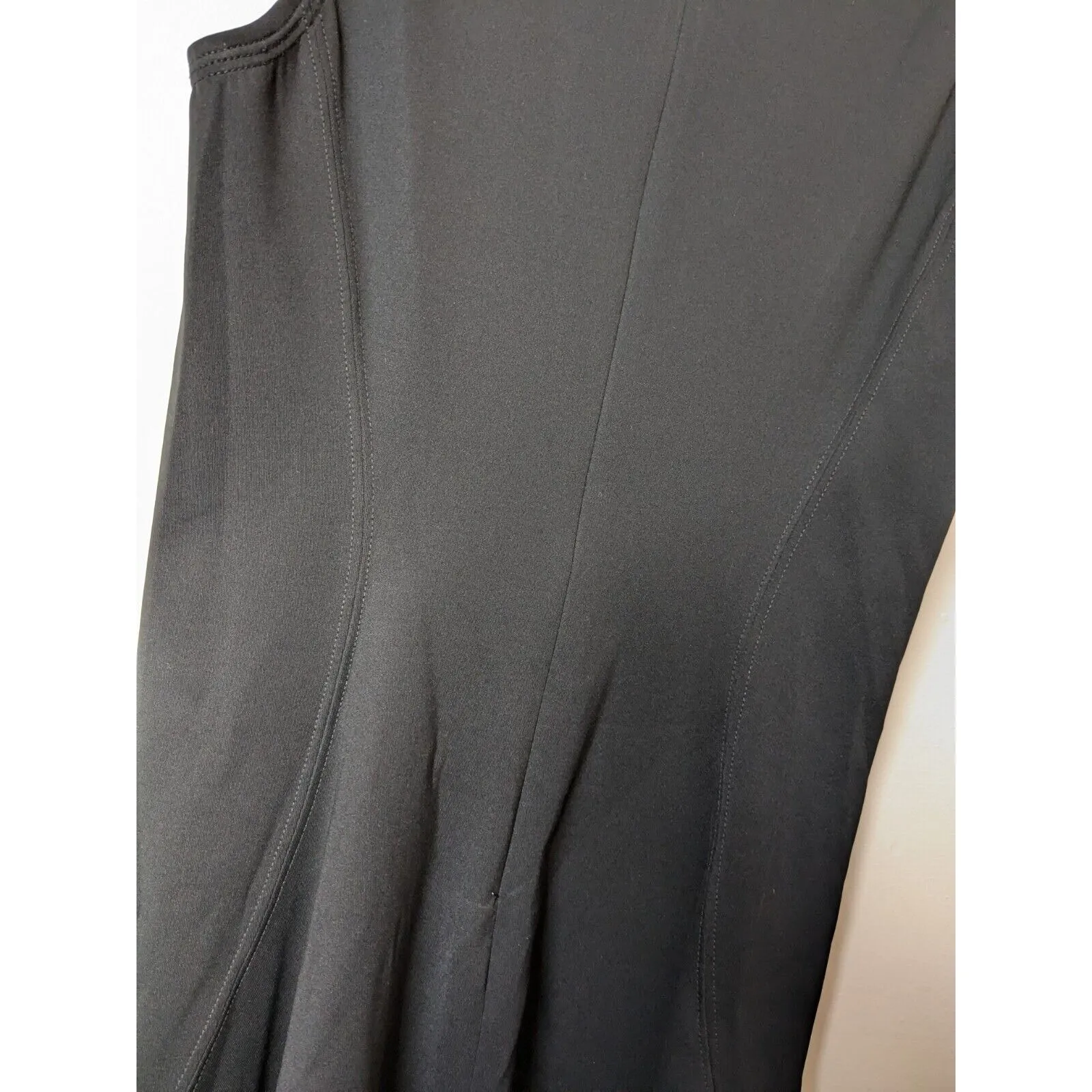 Theory Stretch Nylon Black Mod Panel Dress Retail $ 345 Size Small EUC - Image 7