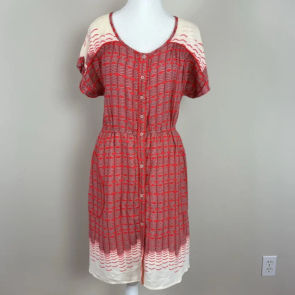 Anthropologie Maeve‎ Red Nautical Veronia Shirt Dress - Image 2