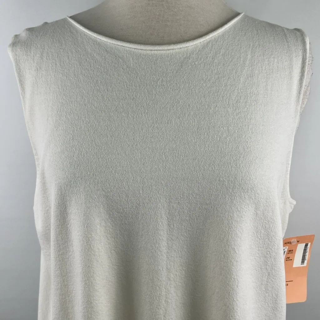 Eileen Fisher Sz 1X White Viscose Crepe Jersey Rollneck Top Shell Sleeveless - Image 2