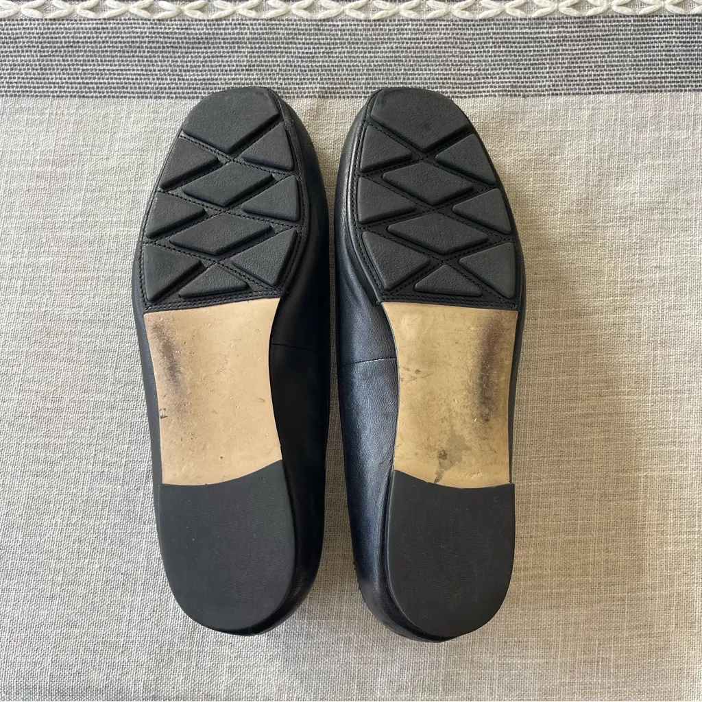 Tory Burch Laila Driver Ballet Flats Black Square Toe Bows Size 9.5 - Image 10