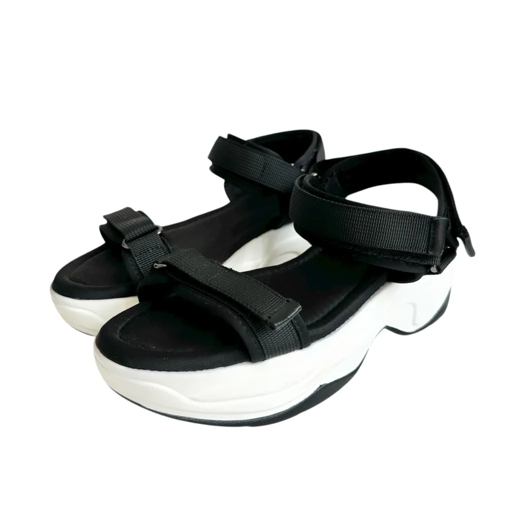 🔃Black Platform Cushioned Sport Sandals Black Size 7 - Image 2