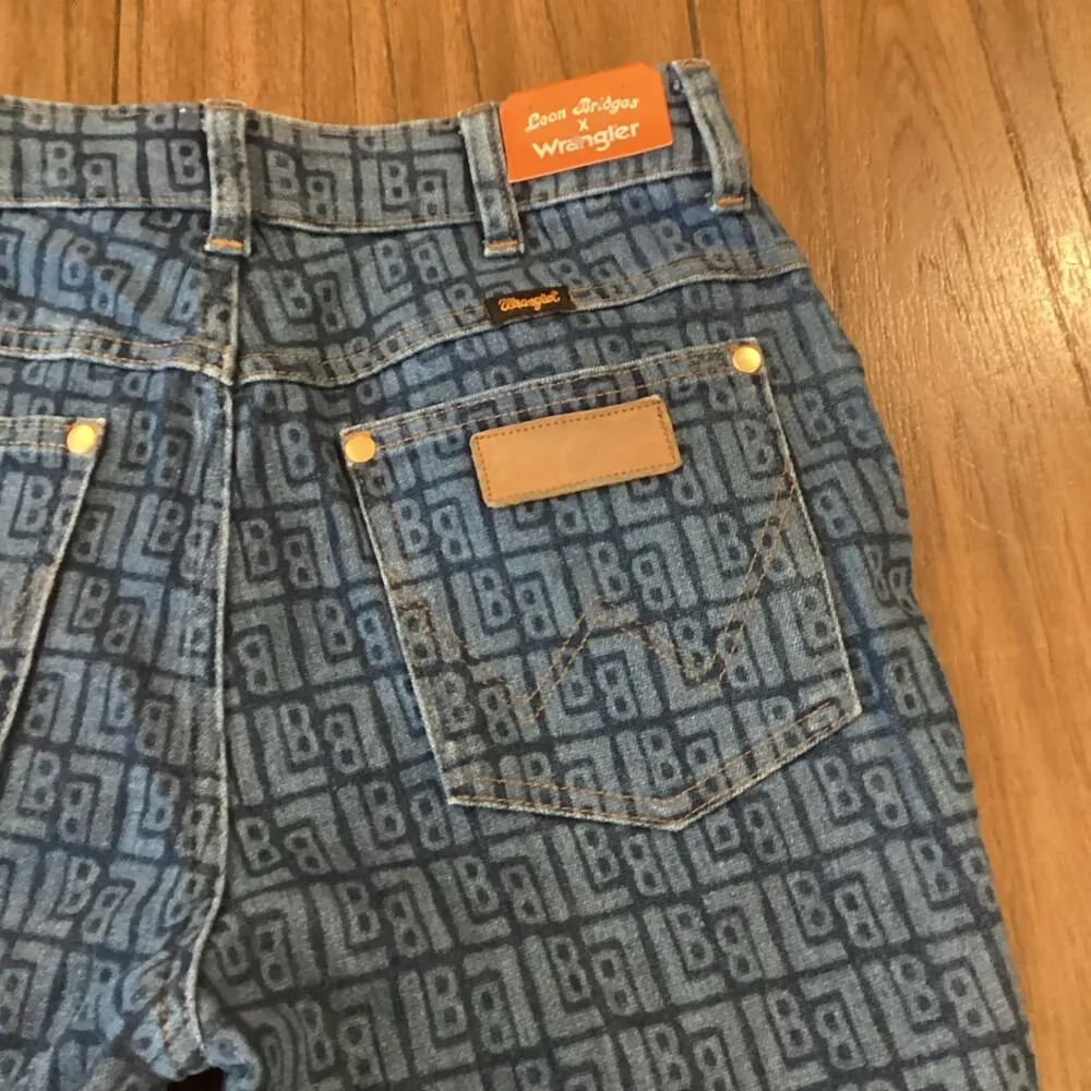 Urban Outfitters Wrangler X Leon Bridges Laser monogram Wrock Flare Jean 29 NWT - Image 10