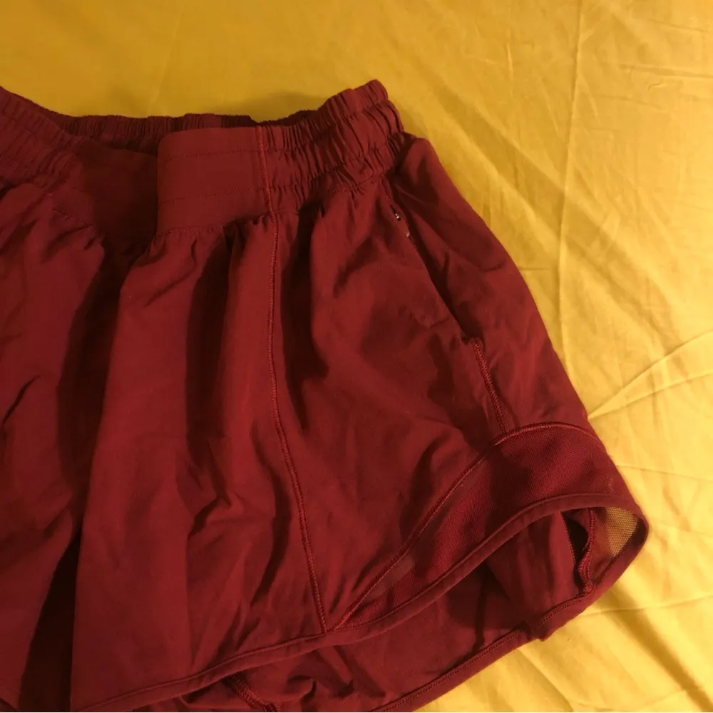 Lululemon Deep Rouge Red Athletic Mesh Short Hotty Hot Shorts 4” - Image 4