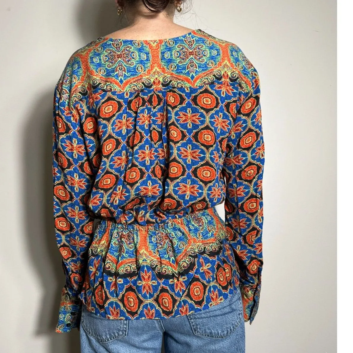 Free People Multicolor Boho Falling For You Longsleeve Blouse Size Large - Image 3