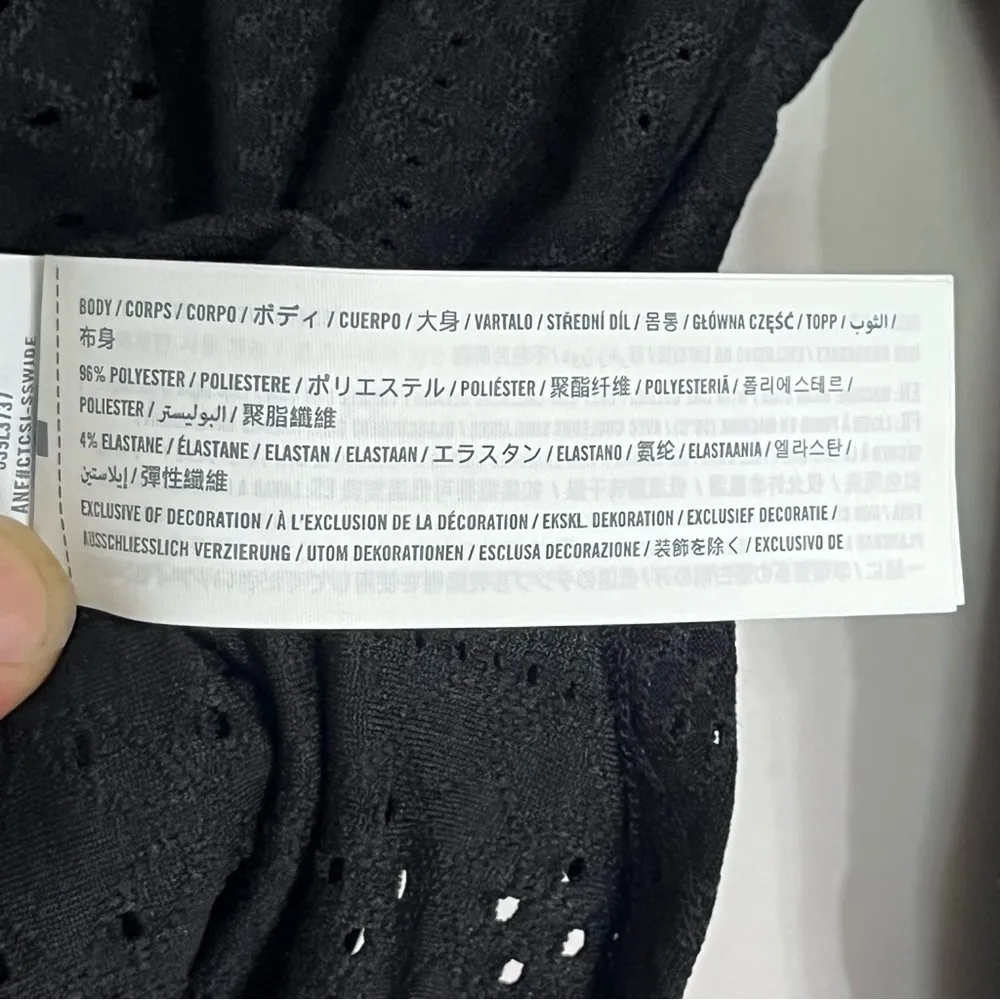 Women’s Hollister Long Sleeve Eyelet Square Neck Top Black Size Medium‎ Y2K - Image 7