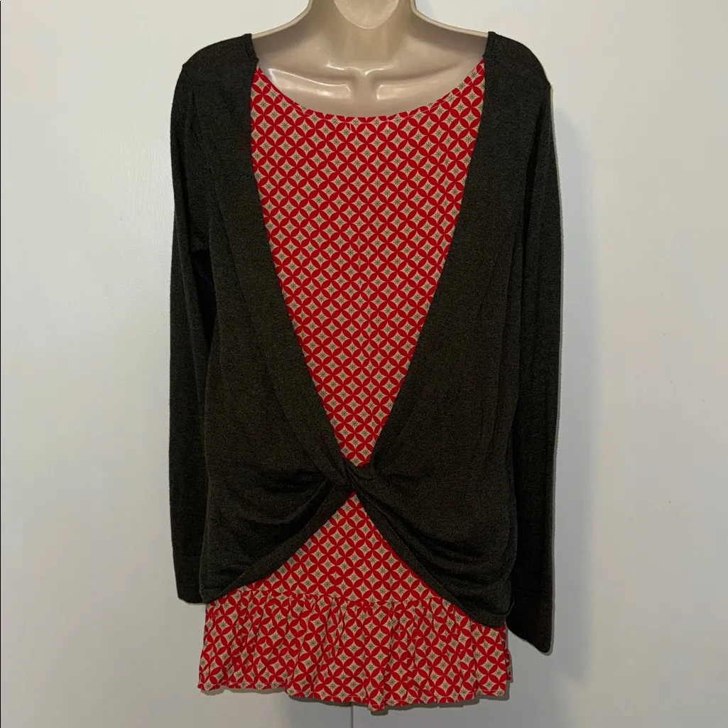 Matilda Jane My Miracle Twist Back Sweater w Ruffle Layered Look Women’s S Small - Image 3