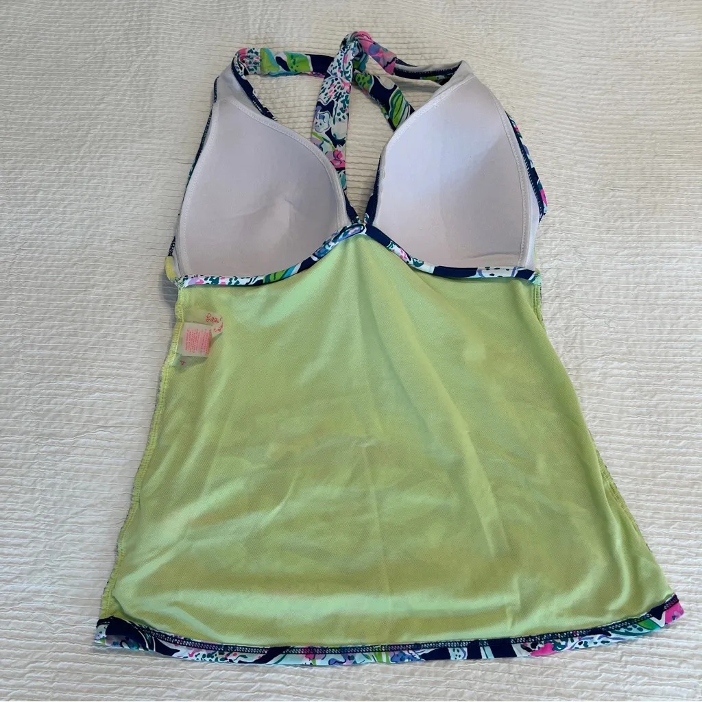 Lilly Pulitzer Bliss Halter Tankini and Lagoon Sarong bottom set Deep Sea Navy 4 - Image 8