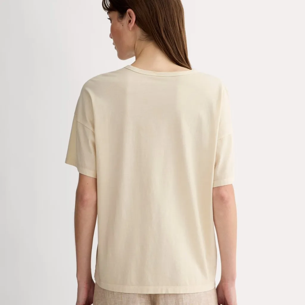 Everlane The Boyfriend Tee in Essential Cotton in Parchment, Size X-Small - Image 3