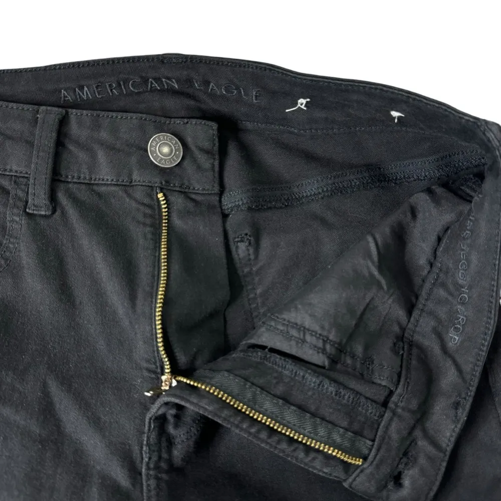 American Eagle Hi Rise Jegging Crop Distressed Black 10 - Image 8