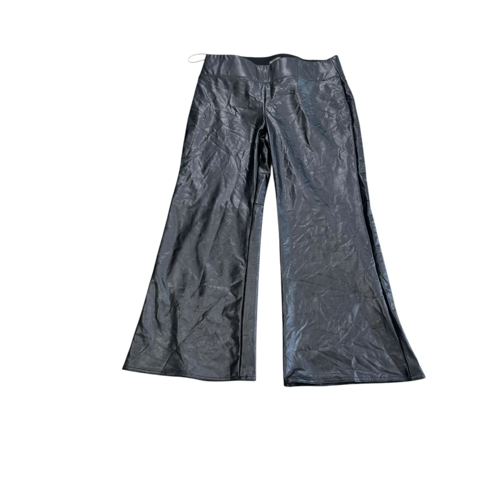 Vince Camuto Women’s Stretch WIDE LEG Pleather Pull-On Pants NEW Black Size XL - Image 3