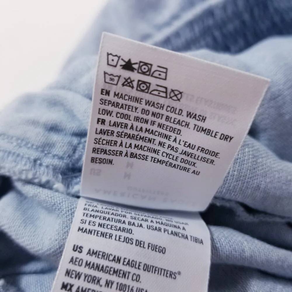 AEO American Eagles Chambray Denim Ruffle Romper - Image 13