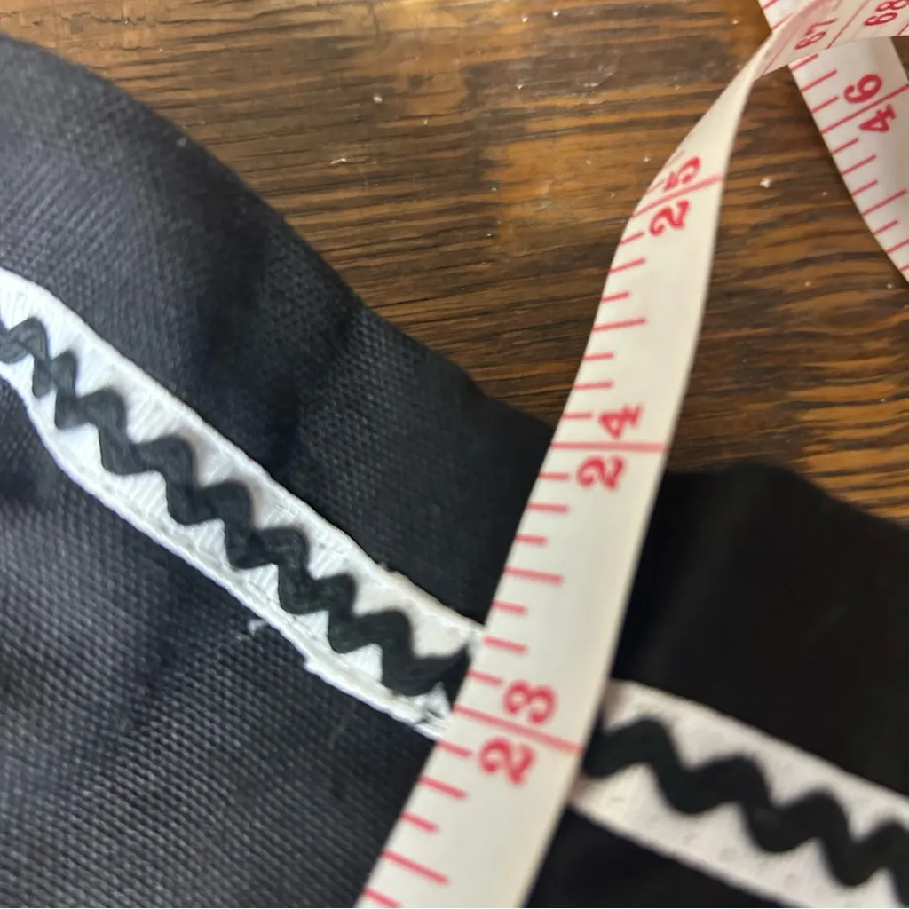 VTG Deadstock Fenini Black With White Ribbon/Black Ricrac Trim Pants: Small - Image 7