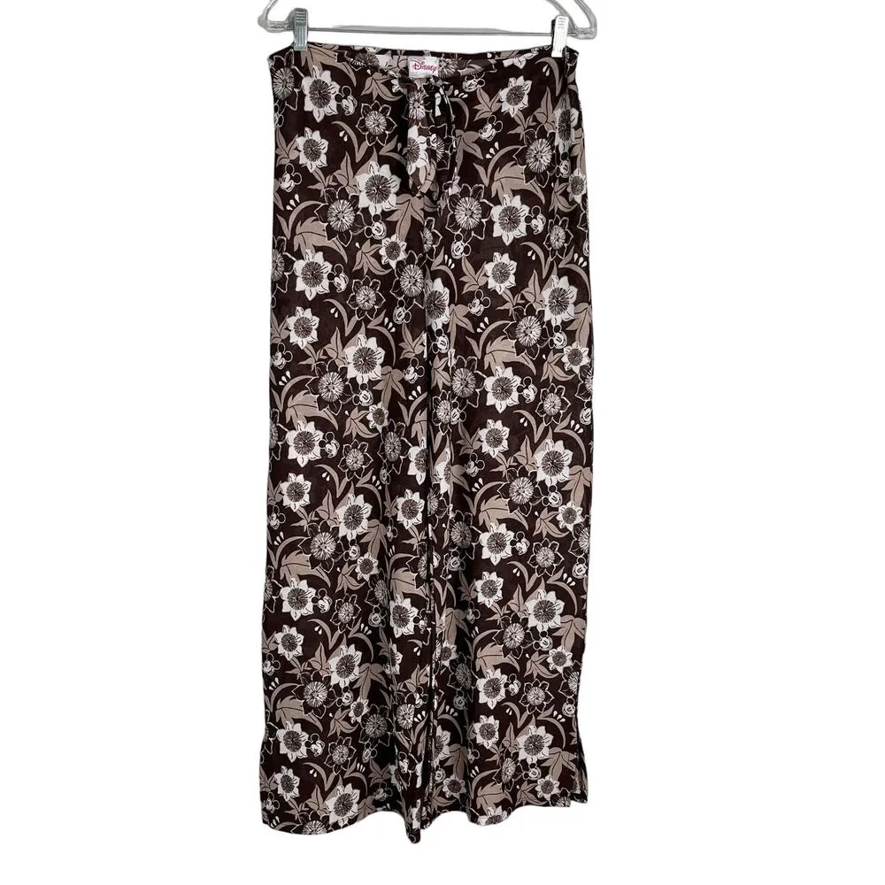 Disney Swim Coverup Palazzo Pants Brown Tan Hidden Mickey 8 Semi Sheer - Image 7