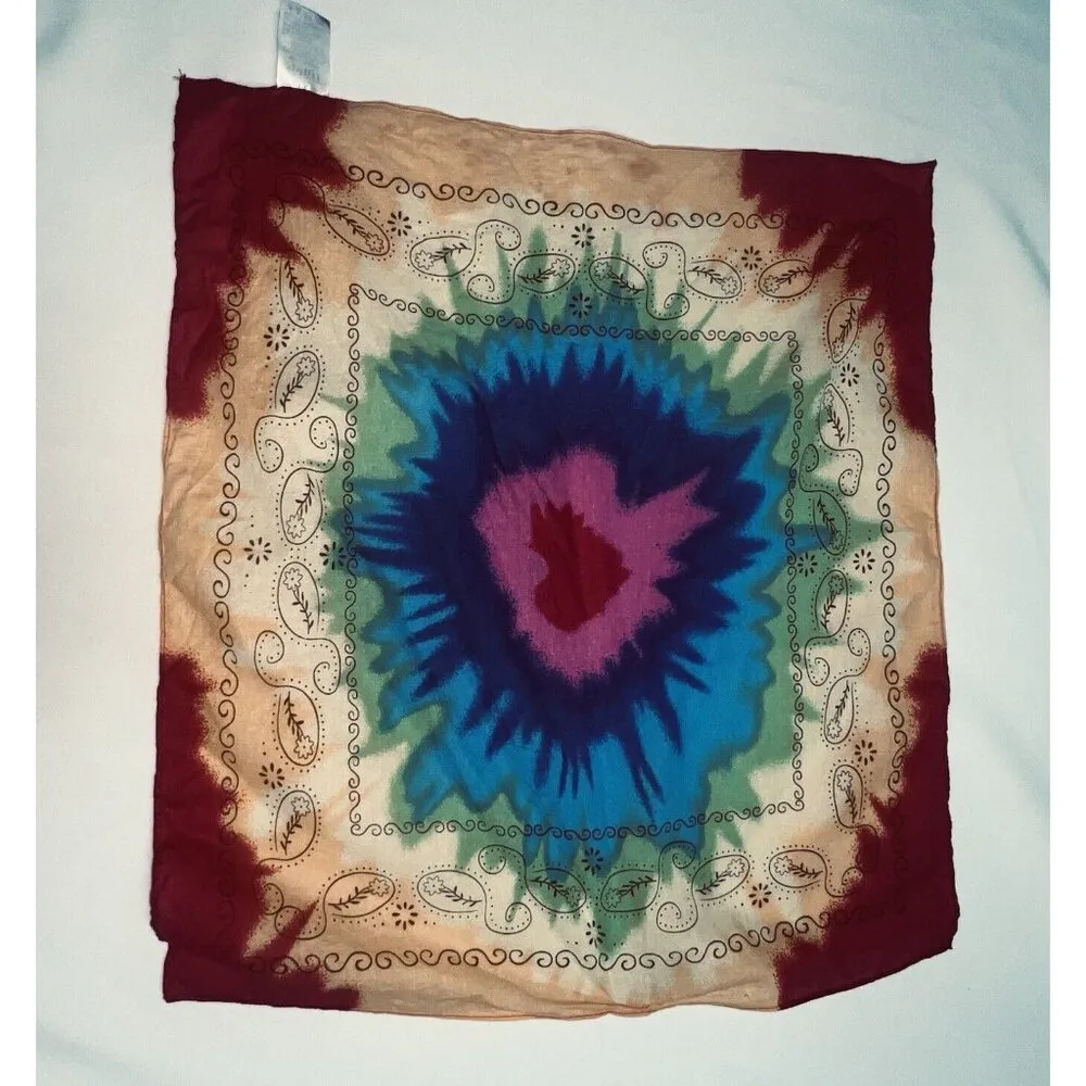 Spirit Halloween Bandana Adult Costume Accessory Tie Dye Heart Cotton 20.5 X 19" - Image 3