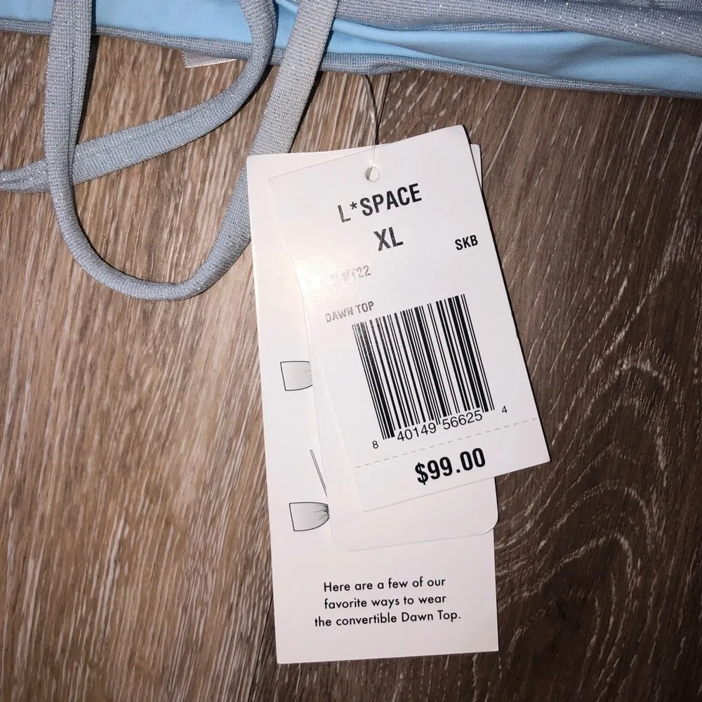 L*Space Bikini Swimsuit Dawn Top Cabana Bottom in Shimmer Sky Blue XL NWT - Image 8