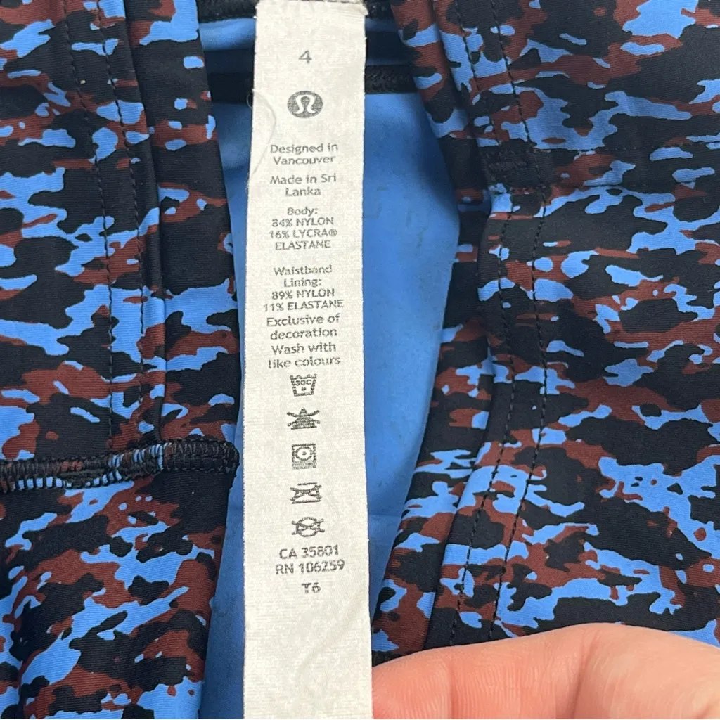 Lululemon Fast & Free Tights Womens Size 4 Blue Black Athletic Leggings LW5BXRS‎ - Image 2