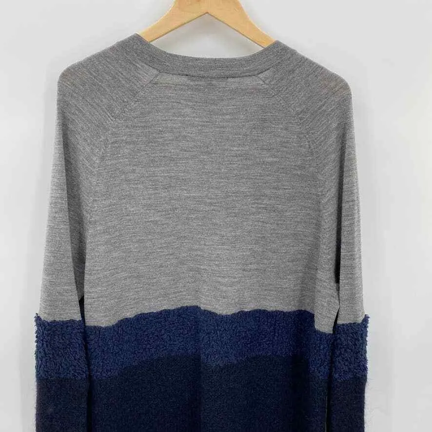 TIBI Cardigan Sweater Womens Small Gray Blue Fuzzy Knit Pockets Button Front - Image 9