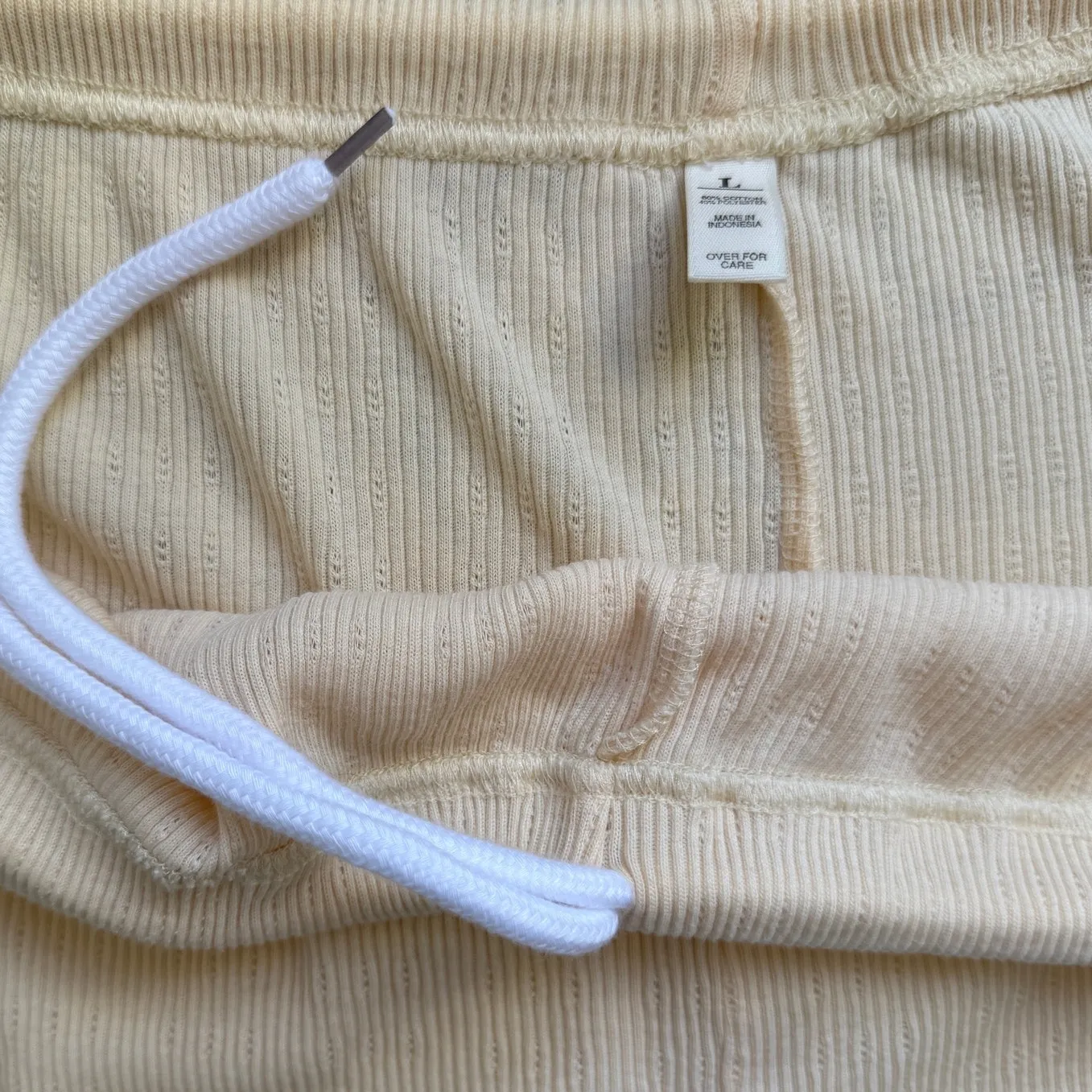 Vintage Victoria's Secret Country Pointelle Knit Pajama Set Butter Yellow Sz L - Image 9